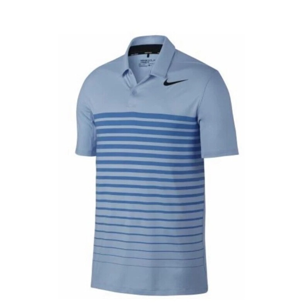 Nike Dri-Fit Heather Stripe Polo Golf Shirt XL Blue Jay 854258-466 Standard Fit